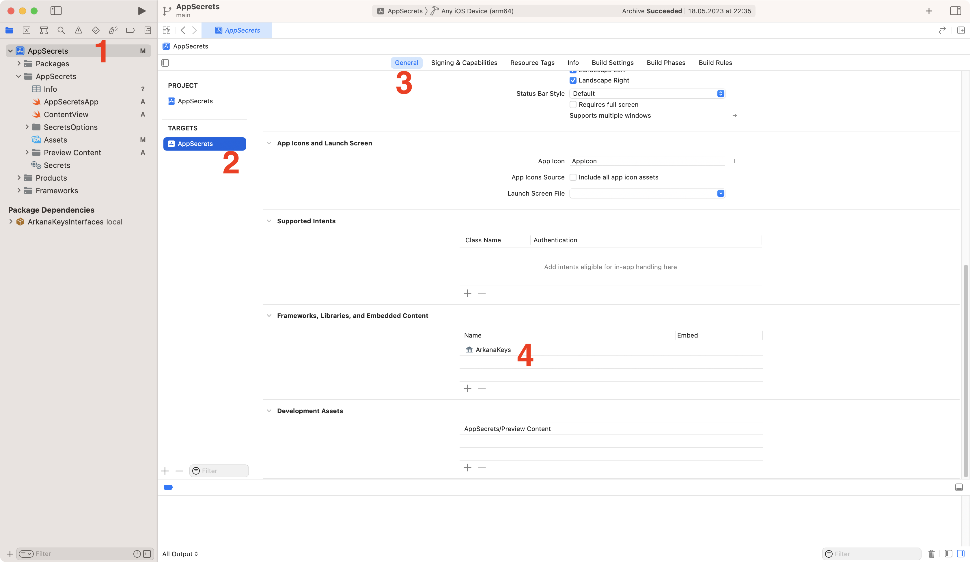 Import ArkanaKeys package to the project